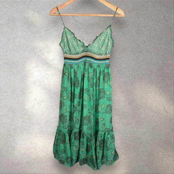 BCBGMaxAzria Dresses & Skirts - Vtg Y2K BCBG Maxazria Babydoll Slip Dress 100% Silk Chiffon Boho Fairy Sz XS‎